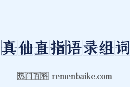 真仙直指语录组词是什么意思的图片